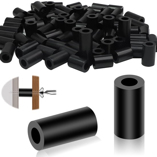 100 stuks kunststof afstandshulzen M6 nylon afstandshulzen 11x5mm isolatie bijlagschijven zwart zonder draad zuilen onderlegringen voor M6 schroeven