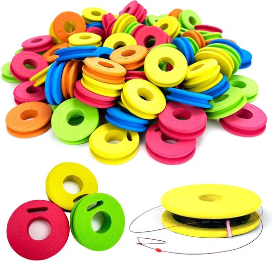 100 Stuks Opbergspullen voor Vissers, Foam Spoelen en Wrapping Board voor Visserslijn, Ideaal voor Organiseren en Opslaan van Visserslijnen in Blauw van Merkloos