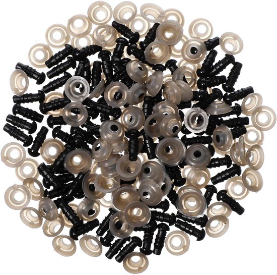 100 stuks poppenaccessoires, veiligheidsogen voor dieren, gehaakt, zwart, 4 mm, veiligheidsogen voor poppen, speelgoed, ovale pluche beer, pop, accessoires