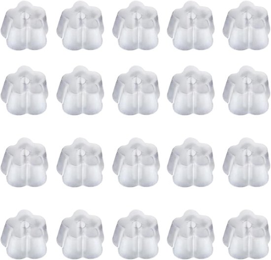 100 Stuks Silicone Oorbellen Stopper, Transparante Rubber Vervangingen, Veilig en Antiallergisch voor Oorbellen en Sieraden van Merkloos