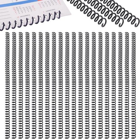 100 Stuks Spiral Binding Spools, 5/16 Inch Zwarte Binding Spiralen voor 40 Bladen, Plastic Binding Coils voor Thuis en Schoolgebruik