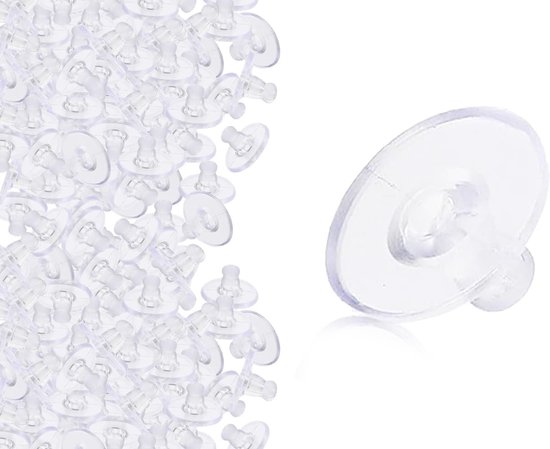 100 Stuks Transparante Siliconen Oorstopper, Universele Rubber Sluitingen voor Oorbellen, Veiligheidsclasp en Achterklem voor Oorbellen en Sieraden