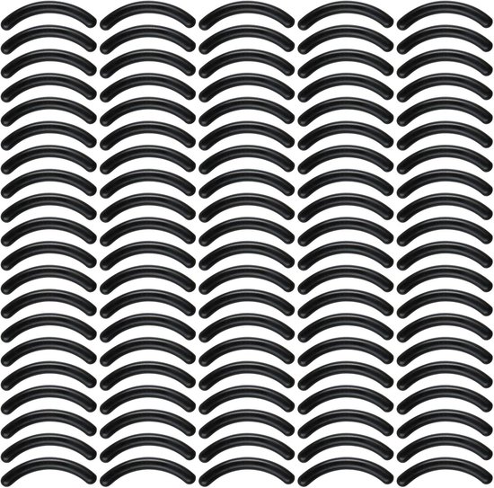 100 stuks wimperkruller navulpads duurzame en duurzame rubberen siliconen vervangende pads voor universele wimperkruller make-upgereedschap (zwart)