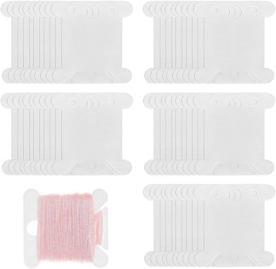 100 Stuks Witte Plastic Spoelen Set voor Borduurthread, Garenspullen en Opberghouders voor Naaiwerk van Merkloos