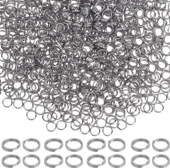 1000 Stuks 5mm Zilveren Jump Rings - RVS Splitringen voor Sieraden Maken, DIY Kettingen, Armbanden en Sleutelhangers