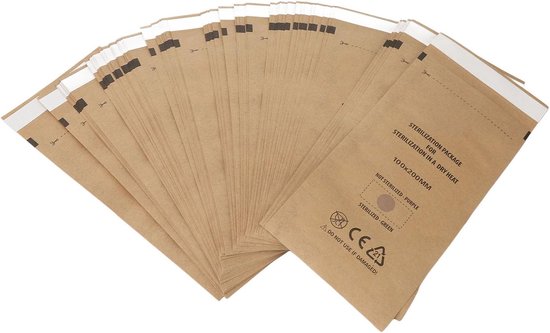 100Pcs Zelfsluitende Reinigingszakken - Wegwerp Zakken voor Nagelkunst, Klinieken en Schoonheidssalons - 100x200mm van Merkloos