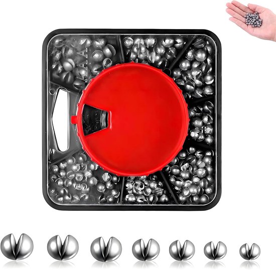 100x Vislood Shot Assortiment - 5 Maten (0.3g-1g) - Inclusief Opbergdoos