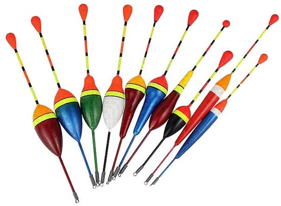 10pcs Fishing Floats Floats Fishing Floats Fishing Rod Set Fishing Floats Trout Fishing Floats Set for Different Types of Fish van Merkloos