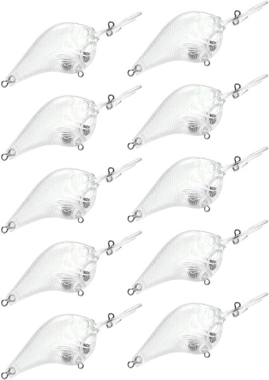 10pcs Hard Bait Lures Unpainted Fishing Squid Blank Crankbaits DIY Bodies Fishing Baits van Merkloos