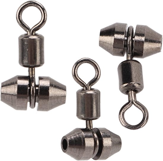 10st 3 Way Fishing Wartels Connectors, Vissen T Turn Messing Barrel Triple Swivel Part voor Visuitrusting van Salutuya
