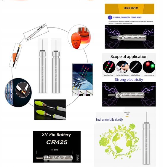 10x CR425 Batterijen voor Verlichte Dobbers - Visaccessoires