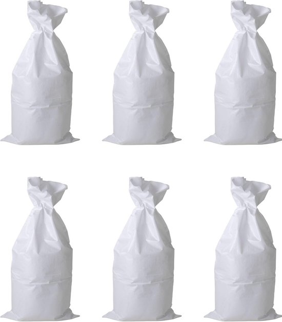 10x Sterke PP Geweven Zakken Wit - 60x105 cm - Scheurbestendig voor Zand, Grond, Afval en Oogst