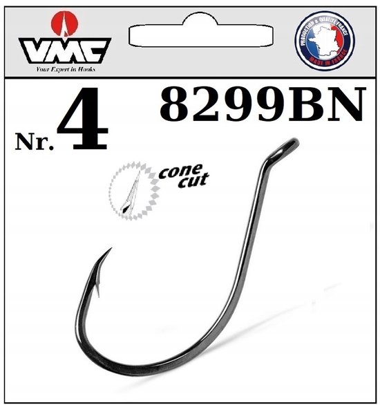 10x VMC 8299BN haak nr. 4 Method Feeder offset zwart nikkel van Merkloos