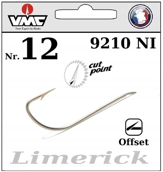 10x VMC Limerick Offsethaak NI No.12 - Hoogwaardig koolstofstaal van Merkloos