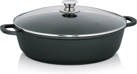 11555 Serveerpan, antiaanbaklaag, gegoten aluminium (5mm), 7 l