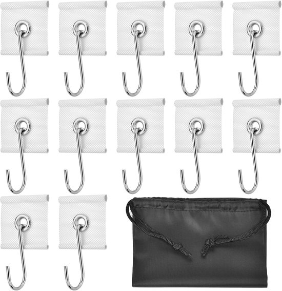 12 Pcs Keder Strip Hooks, RV Awning Hooks for Tiller Rail, Camping, Tiller Hooks, Tube Strip Hooks for RV, Caravan - ShopVlot