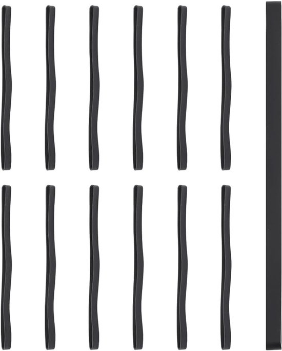 12 Stuks Grote Zwarte Rubber Bands van Silicoon - Stevige Elastische Bands voor Notebooks, Kantoor en Cadeaus