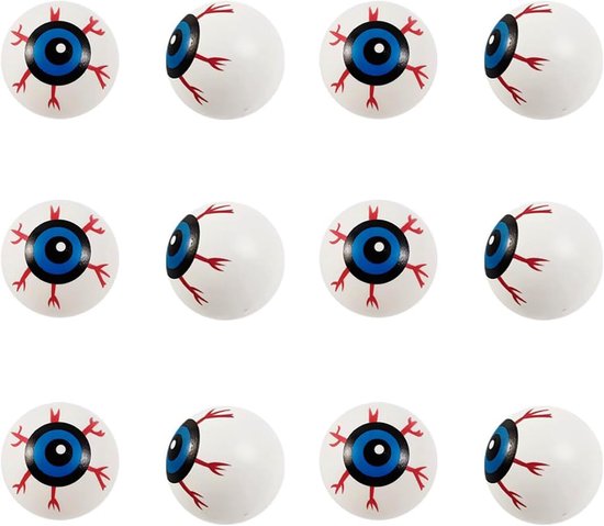 12 stuks Halloween oculaire balletjes, griezelige oogballen, speelgoedballen, speelgoed voor kinderen en volwassenen, rollenspel, decoratie voor Halloween-feestjes