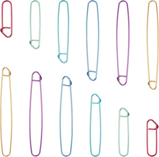 12 Stuks Kleurrijke Breisteekhouders in 6 Maten, Metaal en Plastic, Ideaal voor Breien, Haken en Quilten, Handige Accessoires voor Creatieve Projecten