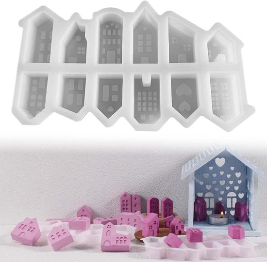 12 Stuks Mini Siliconen Gietvormen voor Huis, Doe-het-zelf Siliconen voor Sojawas, Kaarsen, Zeep, Handwerk en Kerstdecoratie