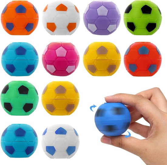 12 Stuks Mini Voetbal Spinner Speelgoed, Draaiende Stressballen, 3.5 cm Anti-Stress Speelgoed voor Kinderen en Volwassenen, Zintuiglijke Ontspanning en Vermindering van Angst