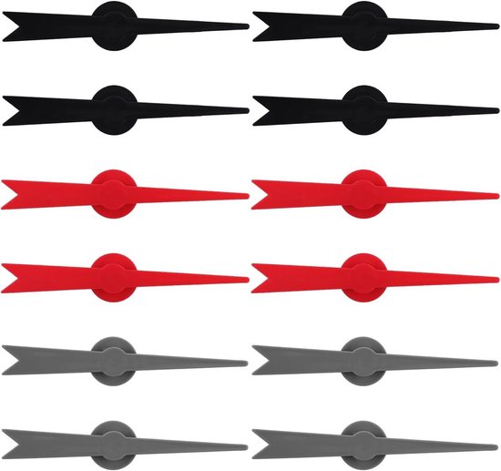 12 Stuks Plastic Pijlspel Spinners - V-Vormig - 15,7 x 1,9 cm - Tafelspel - Spinner Spelonderdelen - Klasactiviteiten - Bordspellen - 3 Kleuren van Merkloos