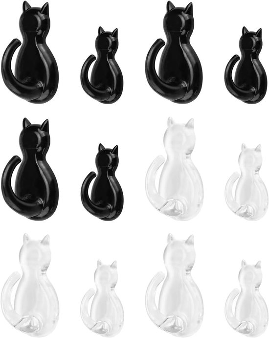 12 Stuks Schattige Zelfklevende Haakjes - Geen Boren en Geen Sporen - Ideaal voor Keuken, Woonkamer, Badkamer en Kantoor
