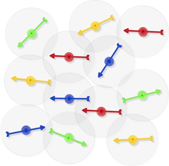 12 Stuks Spel Spinner - Lege Acryl Game Spinner Bord met Draaipijlen - Uitschrijfbare Pijl Game Spinners voor Klassediensten - Ronde, Kleurrijke Pijl van Eojrxfi