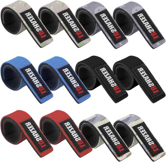 12 Stuks Visserij Straps in 6 Kleuren - Elastische Neopreen Hengelbinders voor Spinning, Stationaire en Vlieghengels