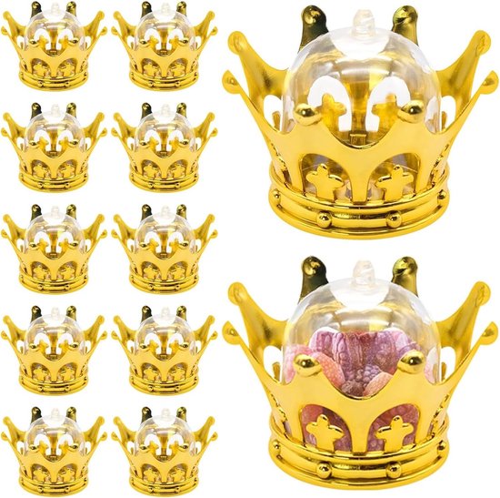 12 stuks vulbare kroon met koepel feestgunsten decoratieve snoep