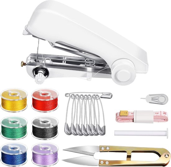 12-teiliges Nähset mit Handnähmaschine - Scheet Accessoires voor Thuis - Naaikit voor Reizen en Ambachtelijke Projecten . van Merkloos