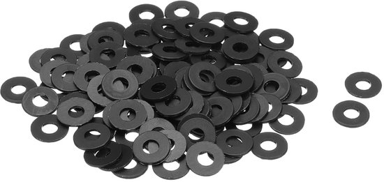 120 stuks M5 nylon platte afdichtingen, 5 mm ID 12 mm OD 1 mm dik, gladde sluitringen, kunststof afdichtringen, bevestigingselementen, afdichtingsafstandhouders, zwart