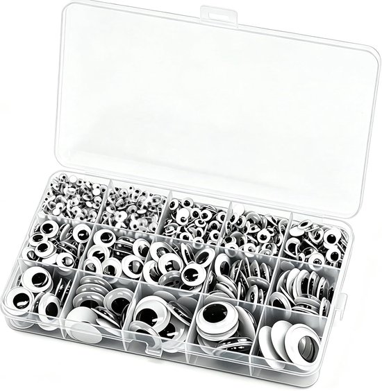1280 Stuks Zelfklevende Googly Wiggle Eyes Pop Maken Ogen 15 Maten
