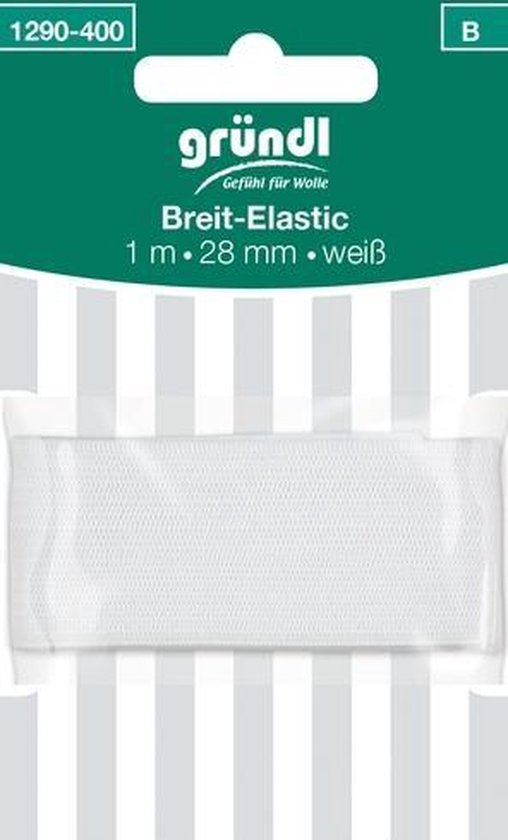 1290-400 Breed elastiek 1m x 28mm wit