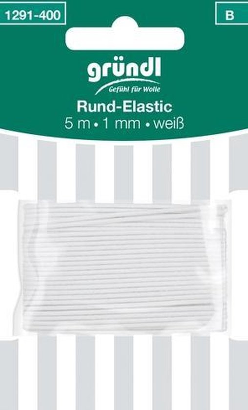 1291-400 Koordelastiek 5m x 1mm wit