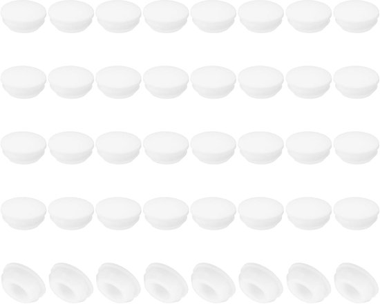 12mm Diameter Silicone Hole Plug - 40Pcs Round Snap Furniture Knob - Protective Cap Head Fit for 2.5-12mm Hole - Sealing Bulkhead Cylinder Hole - Wit van Merkloos