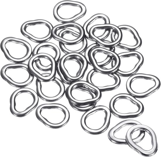 1.2x8.5mm Fishing Split Rings - 50 Pack - 304 RVS Solide Ring Lure Connector - Zoutwater en Zoetwater Accessoires van Shaddock Fishing