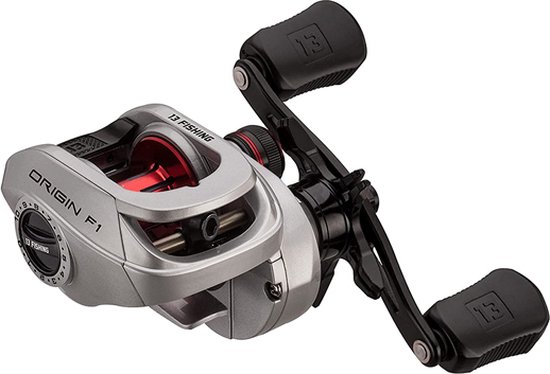 13 Fishing Origin F1 Cast Reel LH - 6.6:1 - Baitcasting Reel - Grijs van 13 Fishing