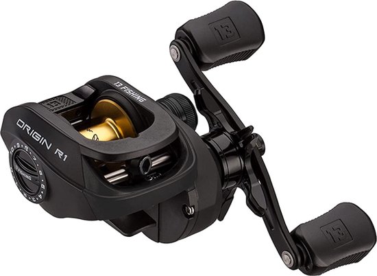 13 Fishing Origin R1 Cast Reel LH - 6.6:1 - Baitcasting Reel - Zwart van 13 Fishing