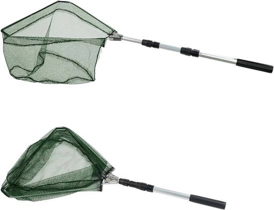 130 cm Telescopisch Visnet - Opvouwbaar Driehoekig Visnet voor Karper en Forelvangst Schepnet