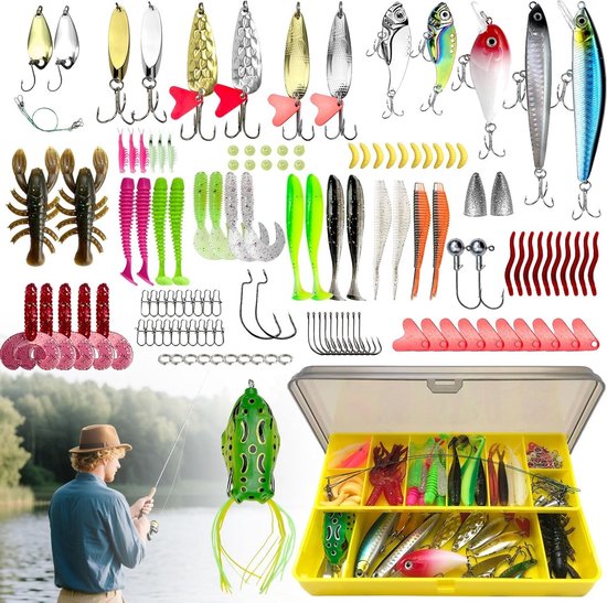 131-delige Hard Artificial Fishing Set, Multi-Segment Swimbait en Drijvende Wobbler voor Roofvisserij met 2 Dubbelscherpe Haken