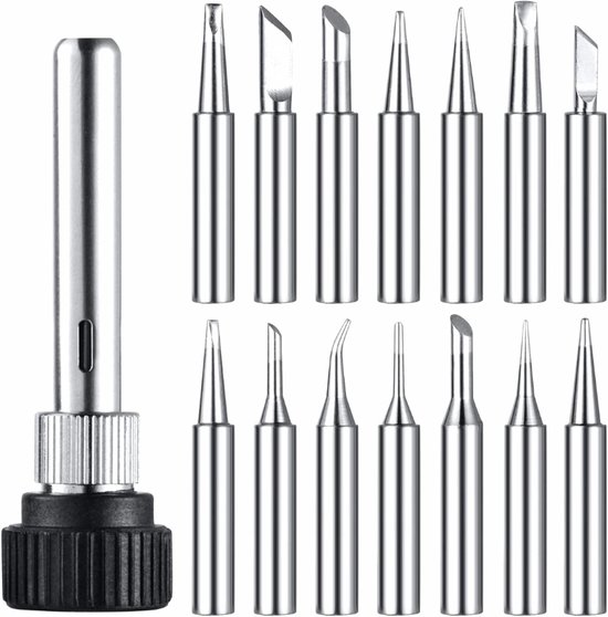 14-delige Soldering Pens Set, Vervangende Soldering Pennen voor Soldering Stations, Loodvrije Soldering Iron Pins voor Precisiewerk en Lassen