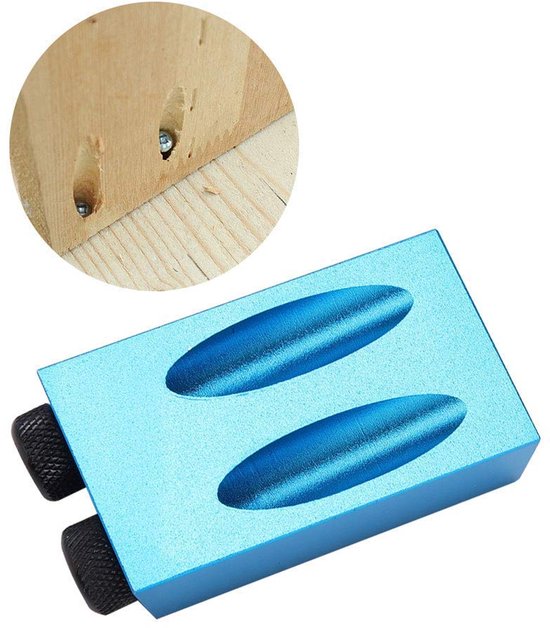 14 STUKS Houtbewerking Pocket Hole Drill Guide, 15 Degree Oblique Hole Locator, Pocket Hole Jig Drill Guide Set Positioner Locator Tool, Boorgeleider, Boor, Stopper, Mouw, Inbussleutel)
