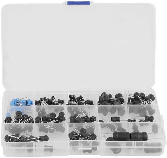 145-delige inductieset met 10 uH-10 mH en 12 verschillende spoelen, gesorteerde kit voor elektronica, ideaal voor hobbyprojecten en reparaties