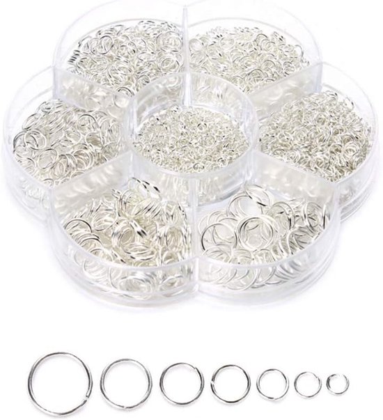 1450 Stuks Open Jump Rings voor Sieraden Maken - 3mm tot 10mm Kleine Splitringen voor Oorbellen en Creatieve Projecten