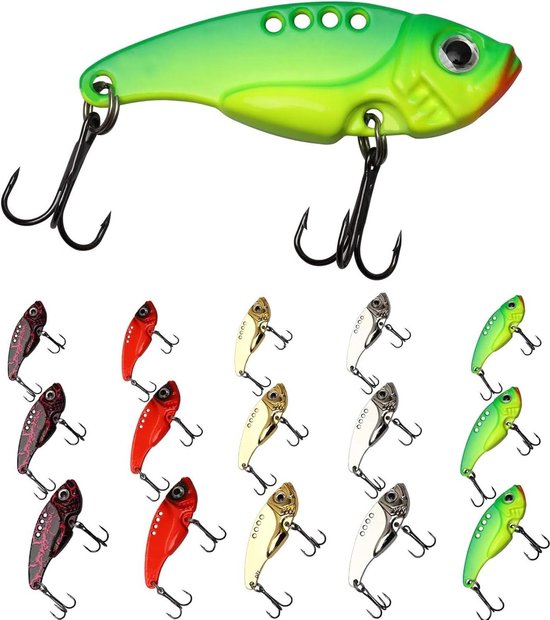 15-20pcs Fishing Spoon Lures - Trout Bass Fishing Bait with 5G 7G 10G 14G Options van VTAVTA