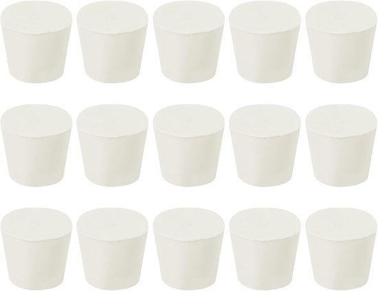 15 stuks conisch rubberen stop, 26 mm - 32 mm, rubberen massieve rubberen stop, rubberen assortimentset, siliconen stoppen voor het afplakken van gaten tijdens de poedercoating, wit