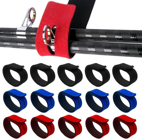 15 Stuks Verstelbare Vissersriemen, Elastische Vissersgordel, Dikke Vistraps voor Spinning en Vliegvissen in 3 Kleuren