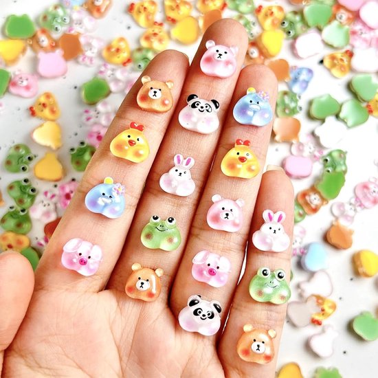 150 Stuks Mini Dierenfiguren Van Kunsthars, Schattige Resin Beeldjes, Cartoon Charms Set, Miniatuur Dieren Van Hars, Decoraties Van Kunststof Voor DIY Nagelversi