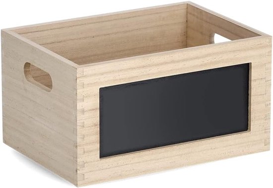 15174 multifunctionele kist met bord, hout, ca. 28 x 20 x 15 cm
